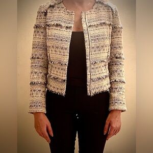 Joie Women's Textured Cream and Blue Blazer